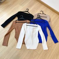 Suéter de Manga Larga con Cuello Cuadrado para Mujer Jersey de Punto para Primavera y Otoño - details 8