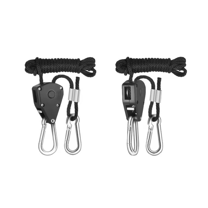 Gancho de Ratchet Ajustable para Cuerda 1Par Máximo Peso 150lbs/68kg Gancho de Poli para Levantador y Ensamblaje de Barra de Herramientas - 1