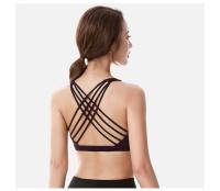 Sujetador deportivo para mujer, Push Up, sin aros, acolchado, entrecruzado, con tiras, para correr, entrenamiento de gimnasia, entrenamiento, ropa interior de Yoga, Tops cortos - details 17