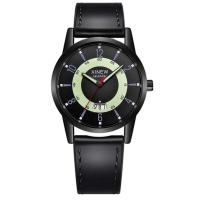 Relojes baratos de marca XINEW genuinos de lujo de primera calidad para niños, reloj de cuarzo con fecha y correa de Cuero Simple a la moda negra, reloj Erkek Barato Saat Relogio Masculino - details 2