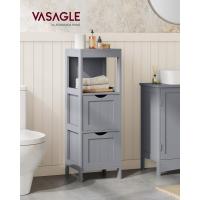 Madera Armario para baño Armario de almacenaje Botiquín Mesita de Noche Rinconera 2 Cajones Blanco - details 16