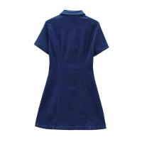 OUWU- Mini vestido de mezclilla liso elegante y hermoso vestido de fiesta Nociones vestido de mujer evangélico - details 2