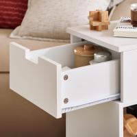 Mesa Auxiliar con 2 Estantes Consola Mesita de Noche con Ruedas Mesa Blanca Mesita 70 x 35 x 60 cm FBT34-W ES - details 74