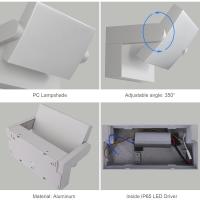Lámpara LED de Pared de 24W para Exterior Interior IP65, Luz de Pared Ajustable, Moderno Apliques de Pared Aluminio para Entrada Jardines Pasillo Sala, Blanco Cálido 2700K-3000K, Bronce - details 47
