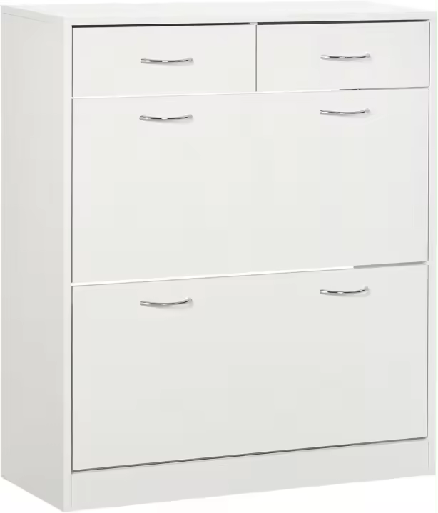 Mueble Zapatero Estrecho Receptor de Entrada con 2 Cajones Abatibles y 2 Cajones Extraíbles - 1