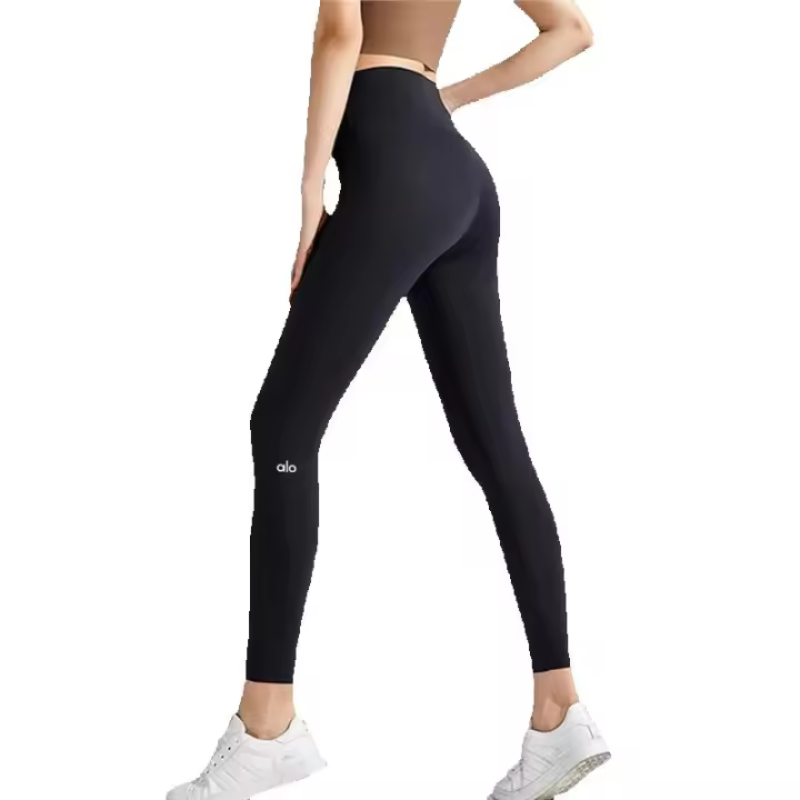 Aloyoga pantalón de yoga mujer sensación desnuda cintura alta pantalones de entrenamiento de ejercicio legging levantamiento de cadera seco nueve puntos pantalones de ejercicio - 1