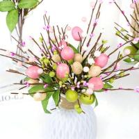 Recortes de huevo de Pascua, flores artificiales, decoración de Pascua, huevos de pájaro, planta falsa, adornos de mesa de habitación, pintura colorida - details 1