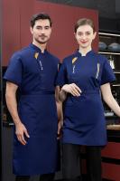 Chaqueta de Chef negra, uniforme de chef de manga corta, abrigo de cocinero, camiseta de Chef, uniforme de trabajo de panadero, camarero, restaurante, ropa de Hotel, logotipo para mujer - details 8