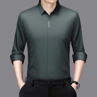 Nueva camisa informal de negocios de manga larga de Color sólido resistente a las arrugas cómoda para todas las estaciones Top versátil - details 3
