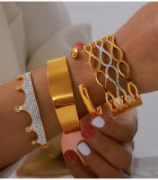 Kit de pulsera de diseño cuadriculado Pulsera de moda de Maple inoxidable surrounded para mujer Shining surface vintage Joyería de lujo - details 3