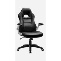 Silla Giratoria de Oficina, PU Resistente, Ajustable en Altura, Diseño Ergonómico, Negro - details 16