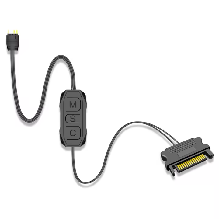 Controlador RGB direccionable Manual Mate, controlador LED ARGB SATA de 15 pines a 3 pines ARGB LED - 1