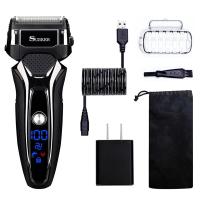 Afeitadora eléctrica recargable en seco y húmedo para hombres, recortadora de barba, maquinilla de afeitar para el cuidado facial - details 8