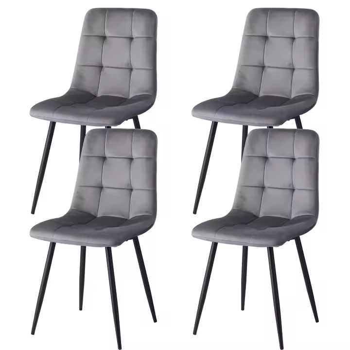 EGOONM-sillas tapizadas para comedor, asientos de diseño con respaldo, asiento de terciopelo, marco de Metal para cocina y sala de estar, 2/4 unidades - 1