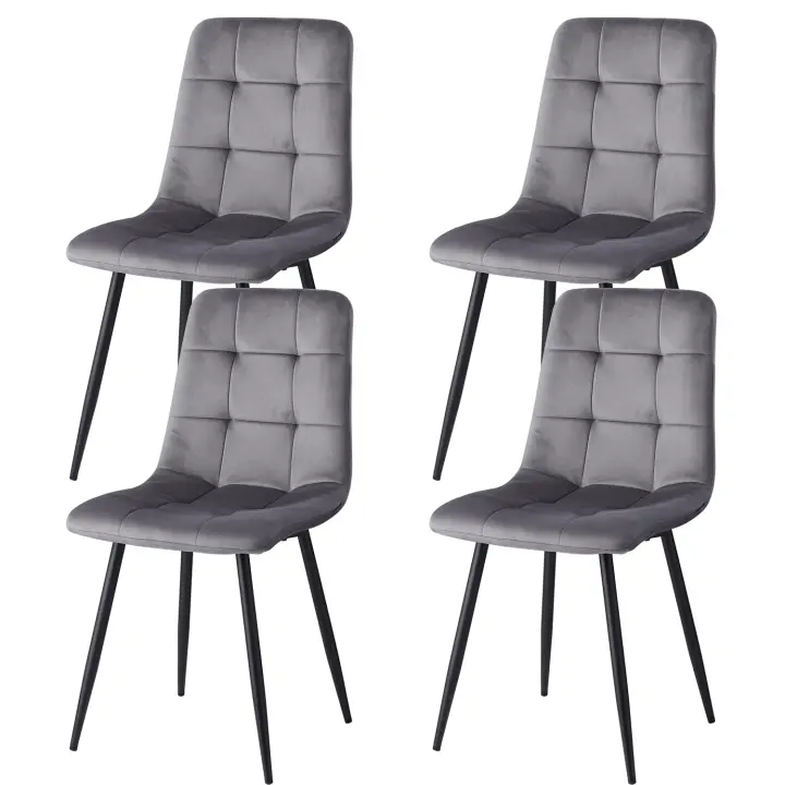 EGOONM-sillas tapizadas para comedor, asientos de diseño con respaldo, asiento de terciopelo, marco de Metal para cocina y sala de estar, 2/4 unidades - 1