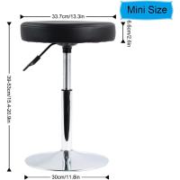 barbero Redondo Cuero PU Sala Consulta Sala Estar Barra Cocina Multifuncional Ajustable en Altura sin Respaldo Rosa - details 9