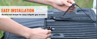 SucceBuy Almohadilla para portón trasero de 62 pulgadas para 6 bicicletas de montaña, almohadilla protectora con tiras reflectantes, bolsillos para herramientas y apertura para cámara para camionetas - details 5
