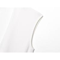 BUNO-Vestido con broche, cuello en V, sin mangas, vestido plisado para mujer, vestidos Midi para mujer, vestidos largos elegantes para mujer - details 4