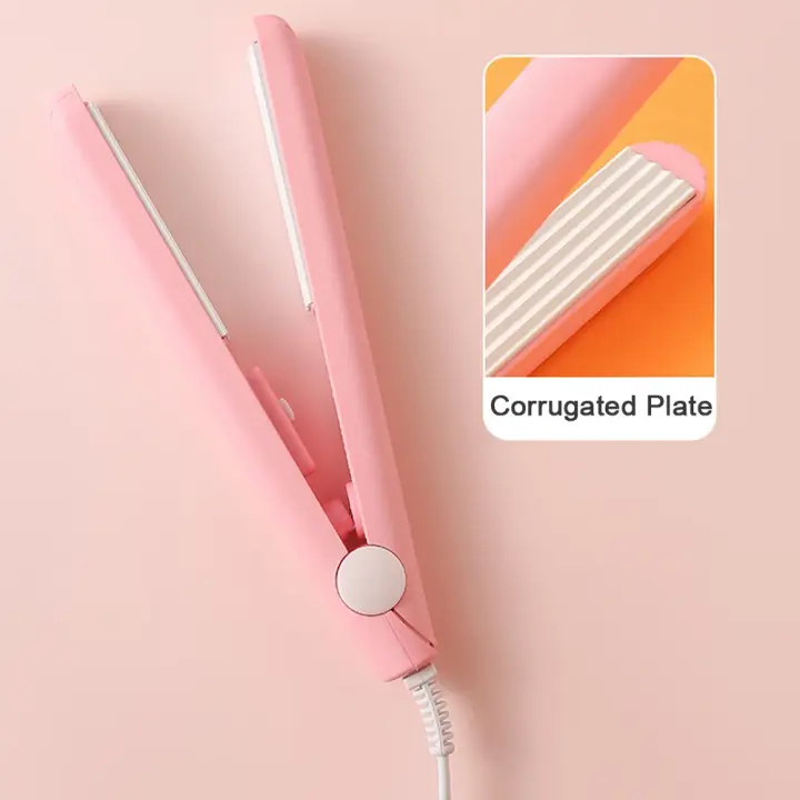 Mini rizador de pelo con férula esponjosa, plancha plana, placa corrugada, prensadora de pelo eléctrica profesional para todas las longitudes de cabello, superventas, 2024 - 1