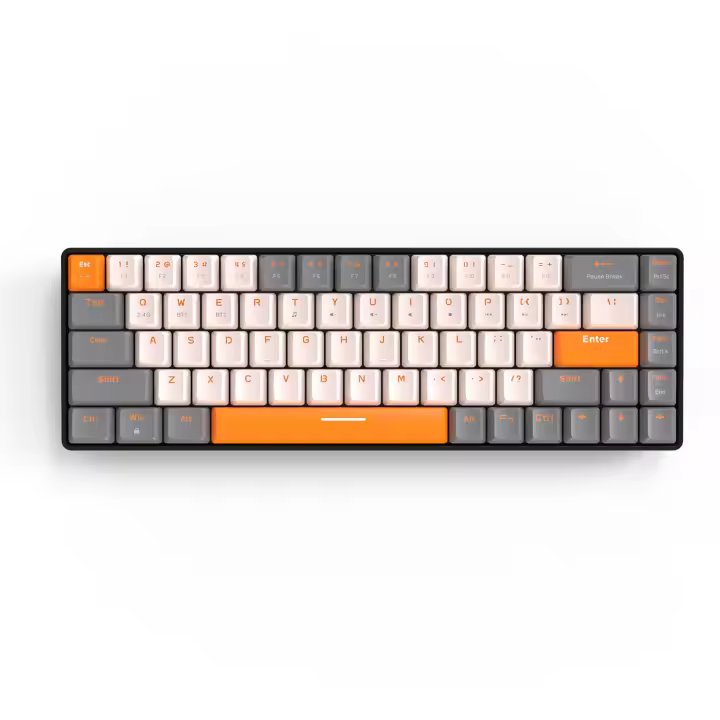 K68 Teclado mecánico inalámbrico Bluetooth de doble modo Bloque de color personalizado para juegos Teclado mecánico intercambio en caliente - 1