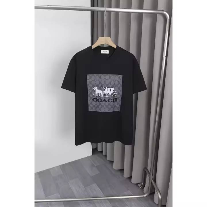 Nueva colección de verano con logotipo impreso frontal, camiseta deportiva de algodón puro con cuello redondo para hombre, camisa informal de estilo básico para pareja - 1