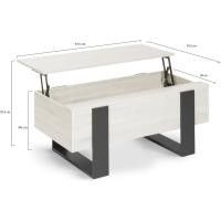 Mesa baja rectangular de madera y negro - details 9