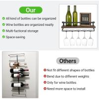 Estantería de Madera Rústica para Botellas de Vino Diseño de Plantas Modernas con Soporte de Almacenamiento para Exhibición de Vino Ideal para Cocina, Comedor, Bar - details 6
