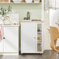 Carrito Auxiliar de Cocina Tres estantes y una Puerta 60x40x90cm Blanco FKW75-WN ES - details 1