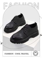 Zapatos de moda de oficina de negocios con cordones cómodos de cuero formal de caña alta para hombres, zapatos transpirables de uso diario - details 2