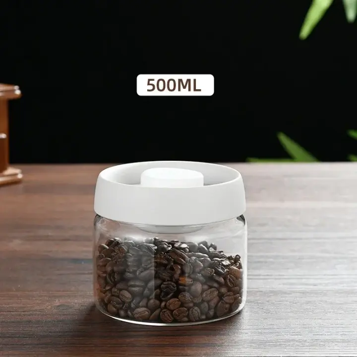 Tanque sellado al vacío de granos de café Almacenamiento de alimentos de vidrio - 1