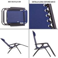 Pack de 2 sillas, Tumbonas Gravedad Cero reclinables con Bloqueo de Seguridad de Tejido Oxford y Acero de 95x65x106 cm, Hamacas jardín con cojín (Negro) - details 10