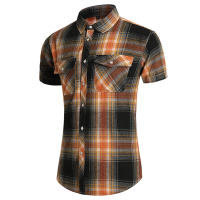 Camisa de Verano de Doble Bolsillo a Rayas Talla Grande Estilo Casual de Negocios para Hombres - details 33
