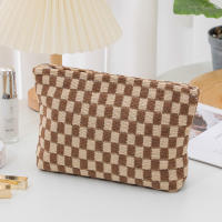 Bolso De Maquillaje Aesthetic De Cuadros Organizador De Cosméticos Para Viajes Bolsa De Almacenamiento Para Mujeres Con Cierre De Cremallera - details 4