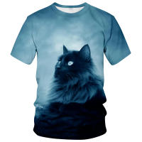 Camiseta con estampado 3D de gato para hombre y mujer, camiseta de manga corta con patrón de serie animal, novedad - details 0