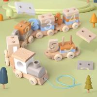 Tren pequeño Digital de juguete de madera para niños, rompecabezas de ensamblaje de bloques de construcción magnéticos para regalos de cumpleaños - details 4