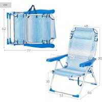 Sillas reclinables para playa, jardín, terraza o camping, medidas 48x60x90cm, altura 28cm, ligeras, 5 posiciones, incluye asa de transporte - details 31