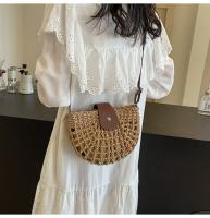 Bolso tejido de paja Retro de verano para mujer, bolso de playa para vacaciones en la playa, bolso de hombro tipo bandolera, bolso tejido para sillín de axila - details 16