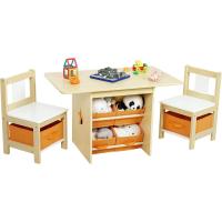 Muebles para Niños Pequeños Con 2 Sillas Espacio de Almacenamiento Juegos Preescolar - details 0
