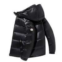 Chaqueta acolchada con capucha para hombre, abrigo corto de plumas de pato, informal, brillante, impermeable, Invierno - details 1