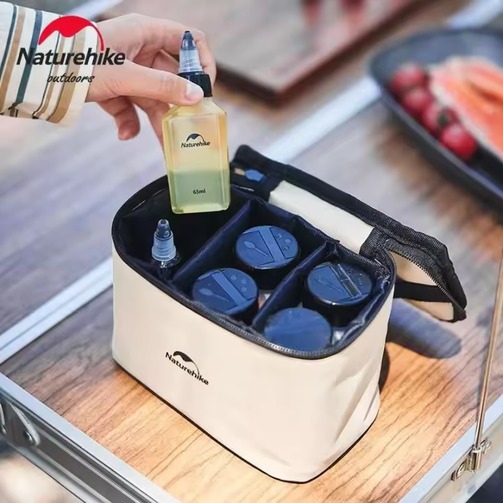 NatureHike - Juego de botellas de 6 piezas y 8 piezas para exteriores, tarro de condimento para barbacoa, juego de iluminación portátil para villa para hacer picnic y acampar - 1