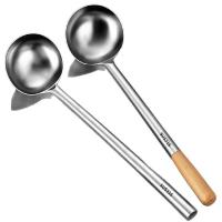 Cuchara de Saltear de Acero Inoxidable 316 Ideal para Chefs, Uso Doméstico Antiguo, Cuchara Grande para Gachas Comerciales y Cuchara para Verduras - details 0