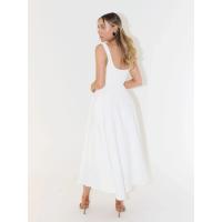 Primavera y verano nuevo vestido halter sin mangas con cuello cuadrado de color sólido - details 34