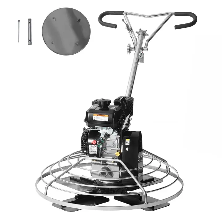 SucceBuy Allanadora eléctrica, acabadora de cemento autopropulsada de 38 pulgadas con bandeja flotante, motor de gasolina de 6 HP para superficies de hormigón lisas, regla de hormigón comercial de alta resistencia con cuchilla de acabado, naranja - 1