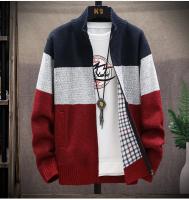 Suéter de invierno para hombre, cárdigan de terciopelo con cuello alto, informal, con cremallera, grueso y cálido - details 8