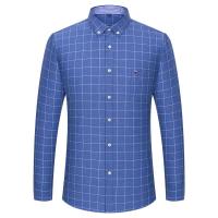 Camisa Oxford manga larga 100% algodón, cuadros, suave, regular, formal, con bolsillos, social, ropa de hombre, S-7XL - details 2
