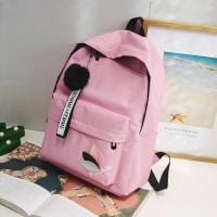 Mochila de gran capacidad con hojas impresas, mochila de lona de Color sólido con hojas impresas, mochila portátil con cremallera de estilo universitario - details 17