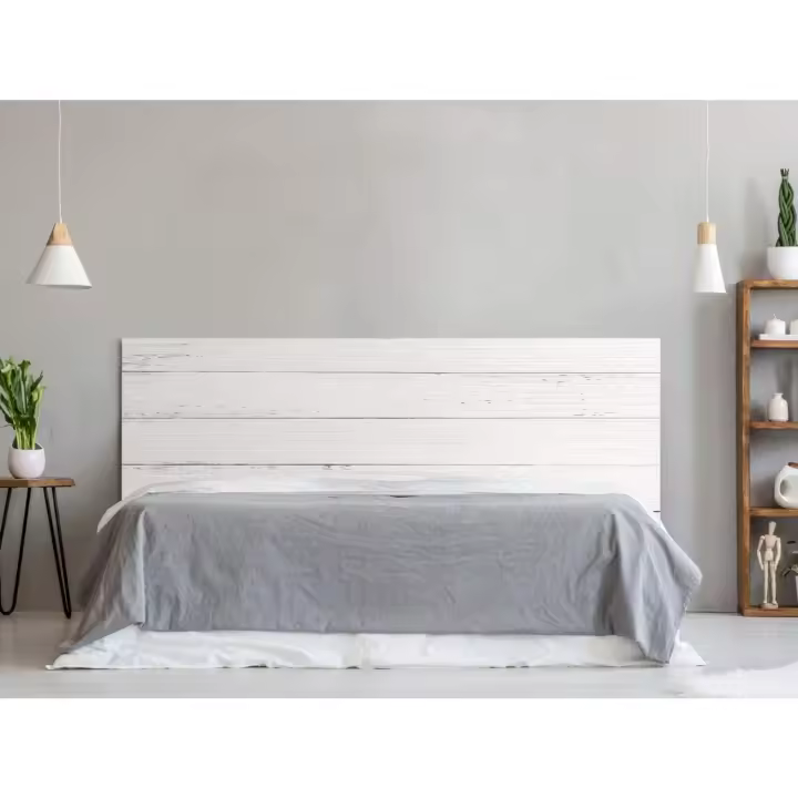 Impresión Digital Imitación Madera 150 x 60 cm, Disponible en Varias Medidas, Color Blanco, Cabecero Ligero, - 1