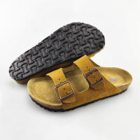 Sandalias al aire libre de una palabra, zapatos de playa, zapatos de hombre, zapatos de mujer, zapatillas de cuero genuino, verano bajo - details 3