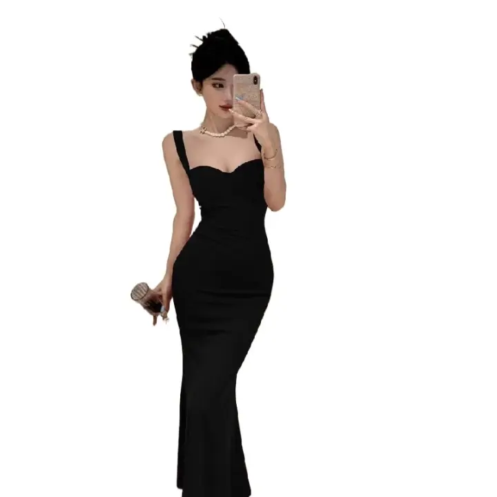 Elegante Vestido Largo de Noche Hepburn Ajuste Delgado, Acentuador de Figura - 1