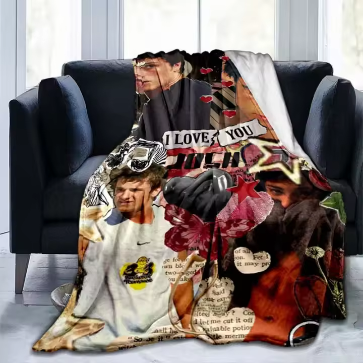 Manta de Franela Impresa de Josh Hutcherson Cálida Colchón para Cama, Sala de Estar, Viaje, Picnic - 1